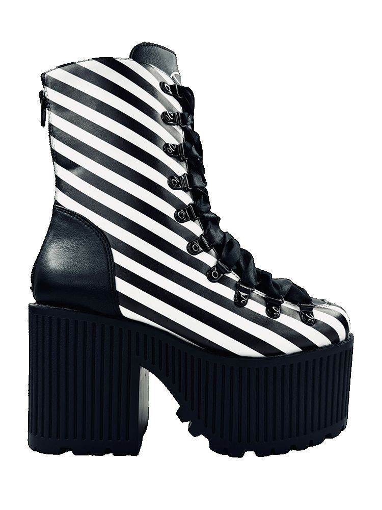 Yru Pandora Stripe Boots Stripes / Black / White | 2359LAYQR