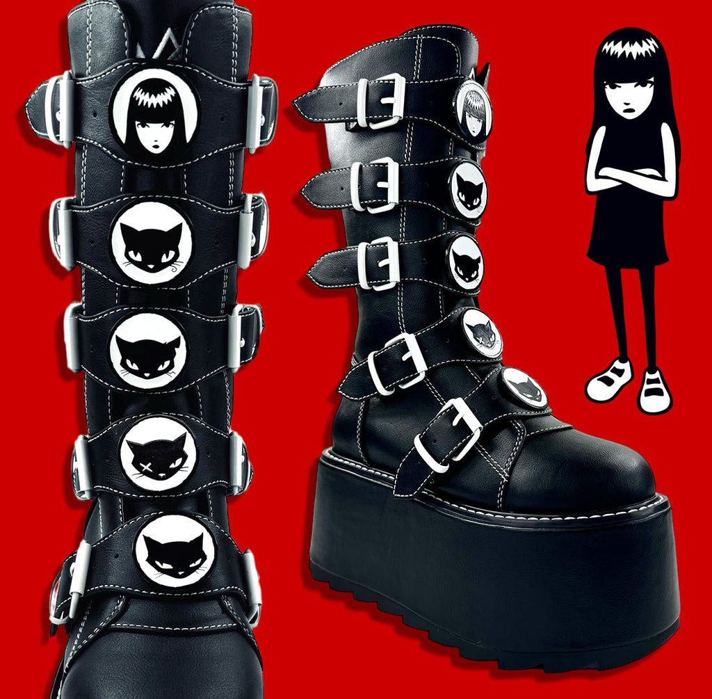 Yru Phazer Emily The Strange Boots Black / White | 9470KFPGU