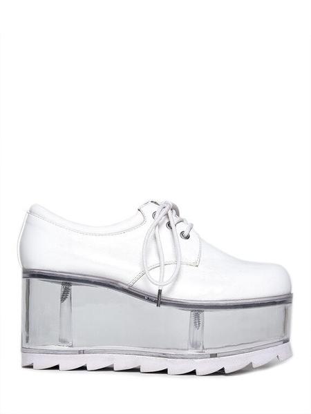 Yru Qloud 2091 Platform Shoes White | 8940FEXCT