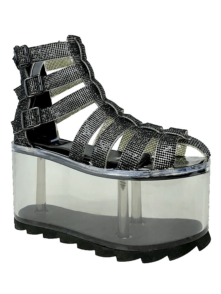 Yru Qloud Odyssey Platform Shoes Black | 9352LUAZQ