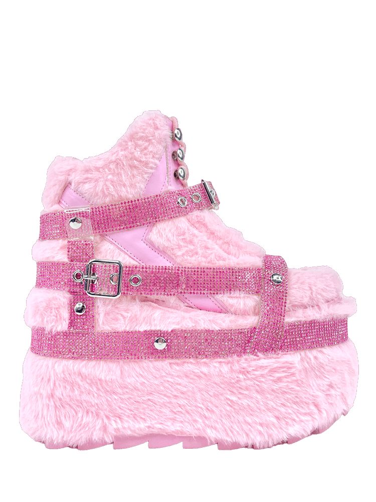 Yru Qozmo Bndg Bling Platform Shoes Pink | 5689OXCAH