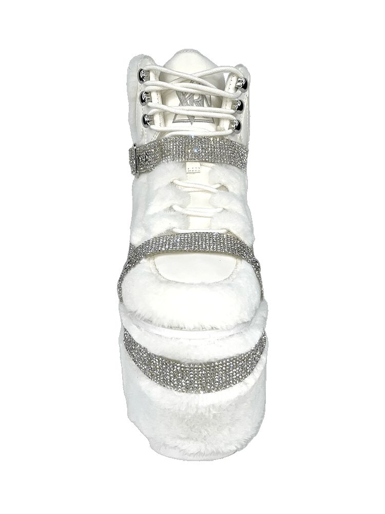 Yru Qozmo Bndg Bling Platform Shoes White | 8591XZWYM