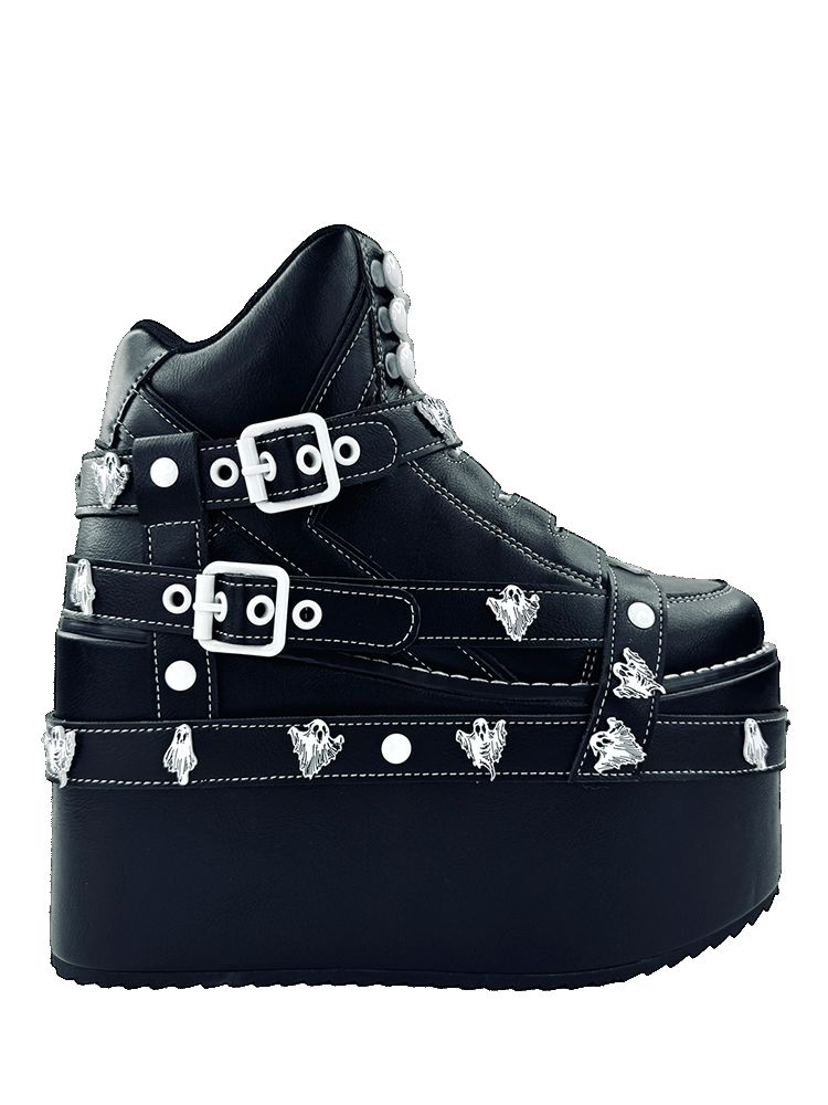 Yru Qozmo Bndg Ghost Vampire Freaks Platform Shoes Black / White | 5843YBCLR