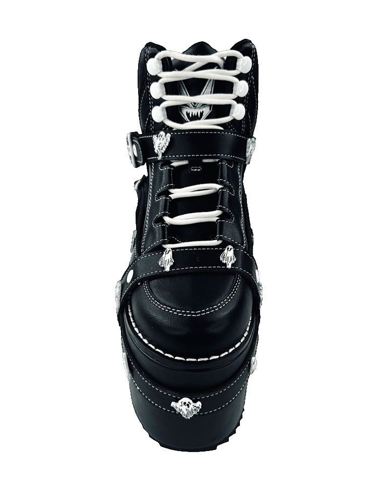 Yru Qozmo Bndg Ghost Vampire Freaks Platform Shoes Black / White | 5843YBCLR