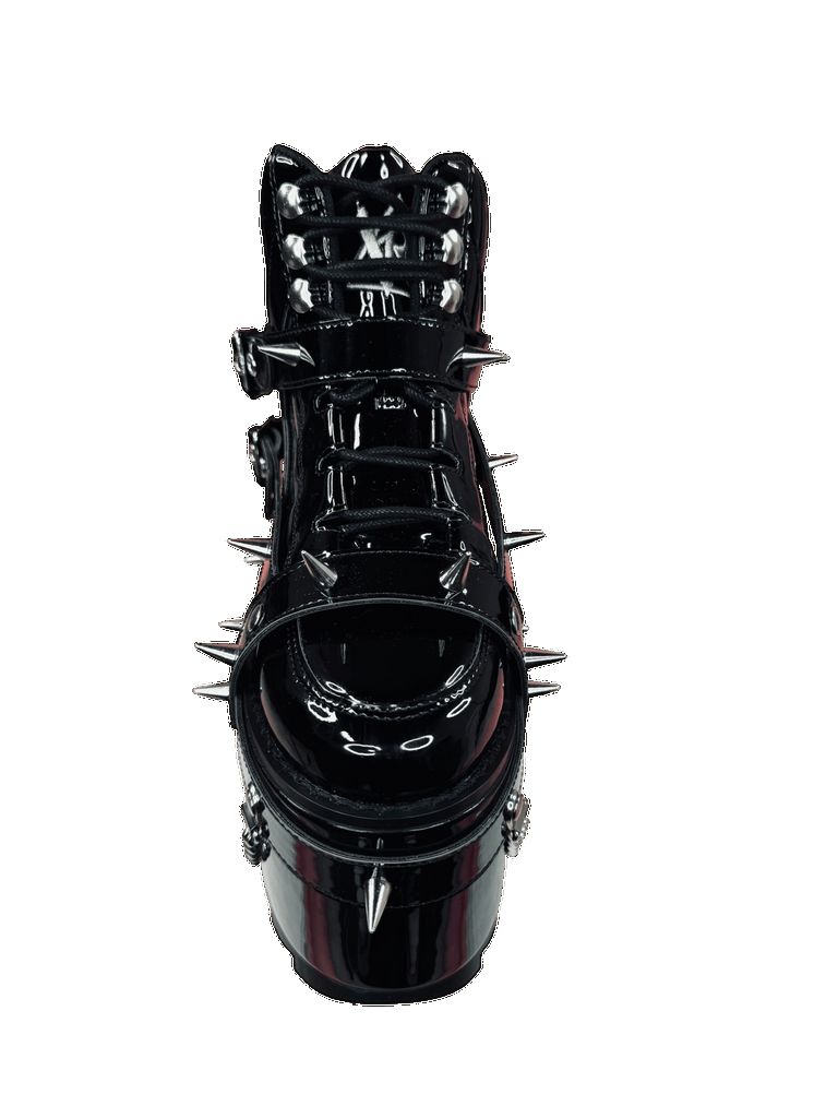 Yru Qozmo Bndg Spike Platform Shoes Black / Silver | 9820ENTQJ