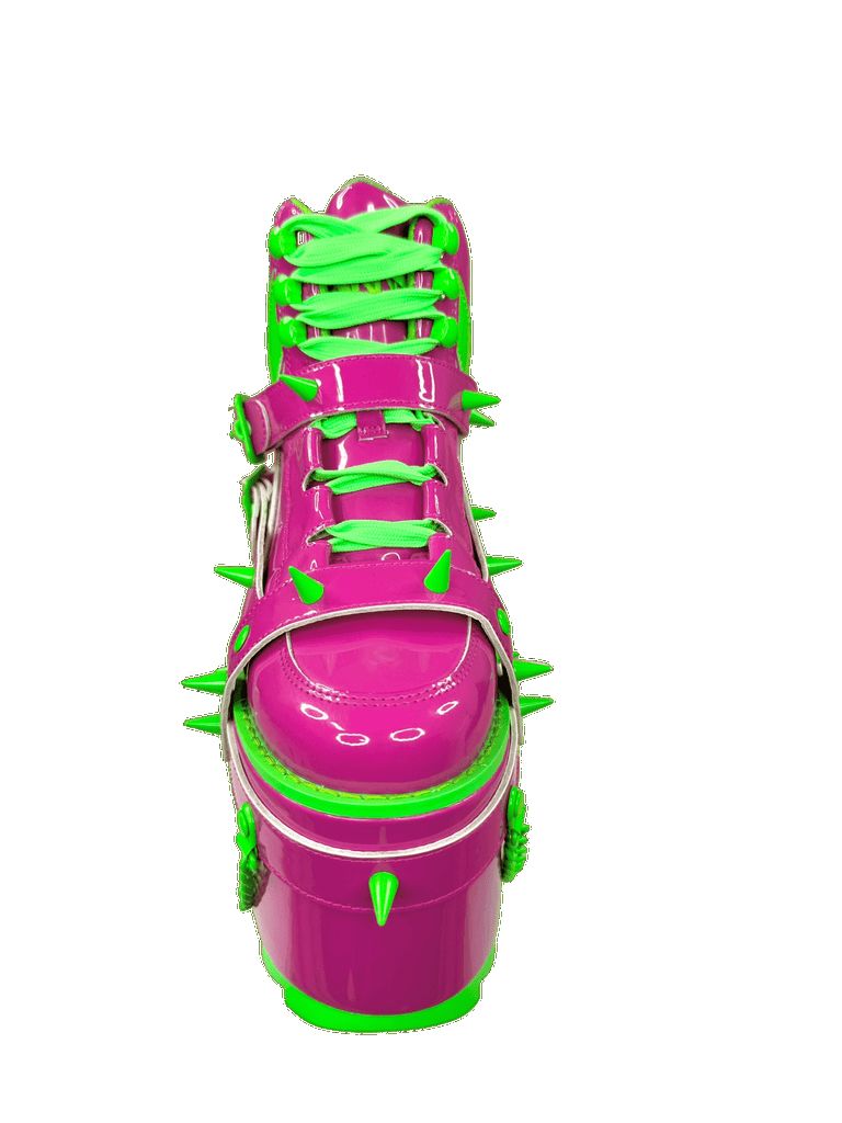 Yru Qozmo Bndg Spike Platform Shoes Pink / Green | 8651LNZDI