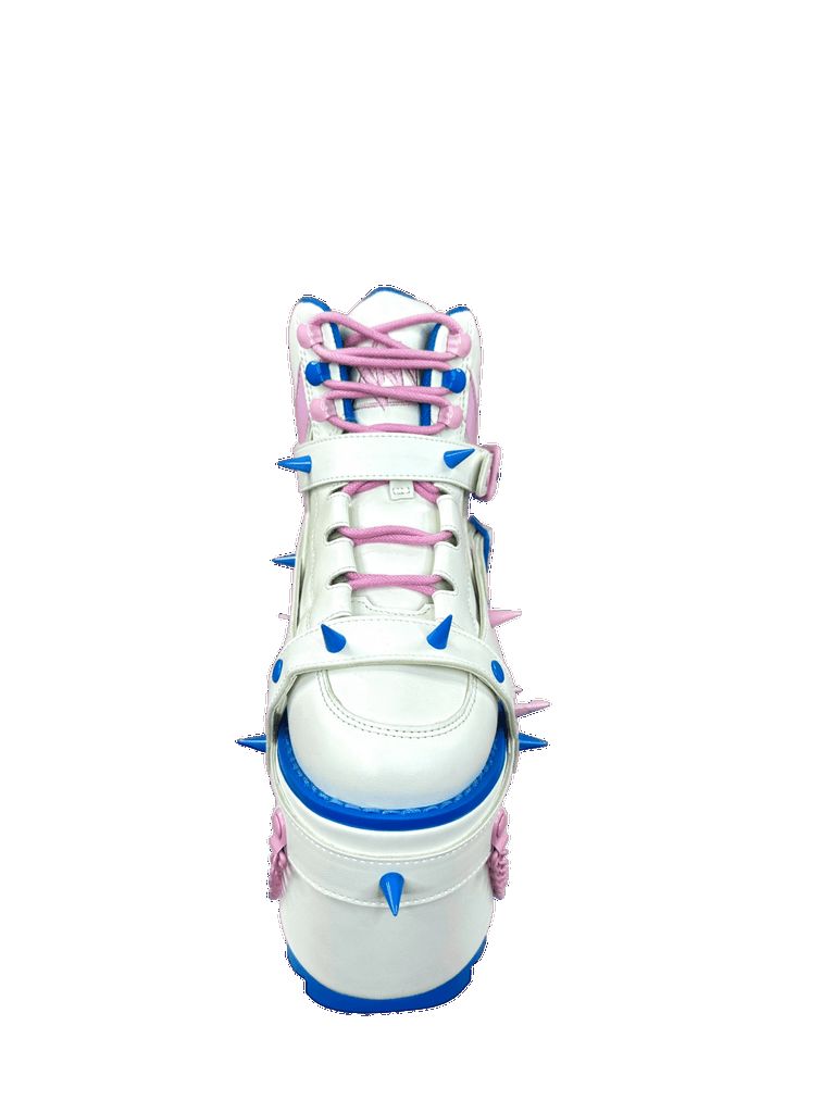 Yru Qozmo Bndg Spike Platform Shoes White / Pink / Blue | 2045KFLSJ