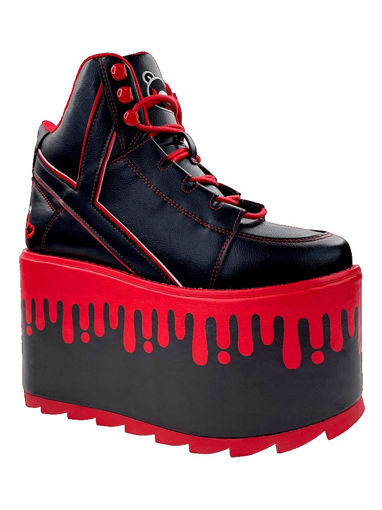 Yru Qozmo Gloomy Bear Platform Shoes Black / Red | 6745HJWGB