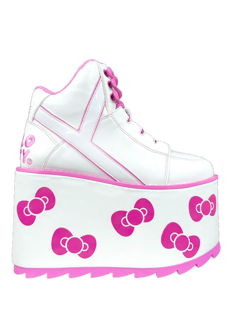 Yru Qozmo Hello Kitty Bow Platform Shoes White / Pink | 8571LWNCI