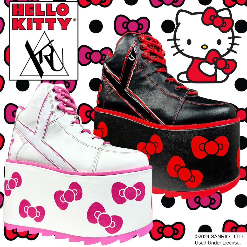 Yru Qozmo Hello Kitty Bow Platform Shoes White / Pink | 8571LWNCI