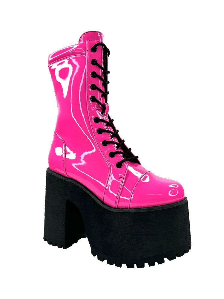 Yru Raven Boots Pink / Black | 5940FEYZD