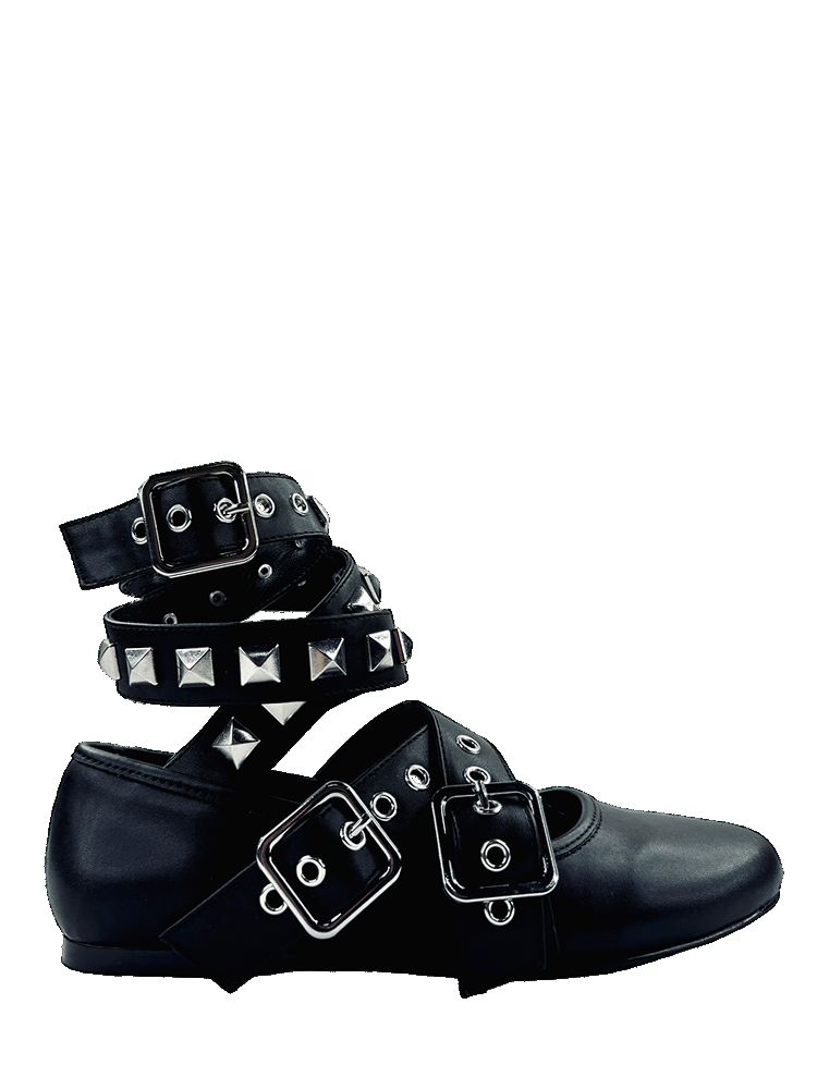 Yru Siouxsie Flats Black / Silver | 8521NDFBS