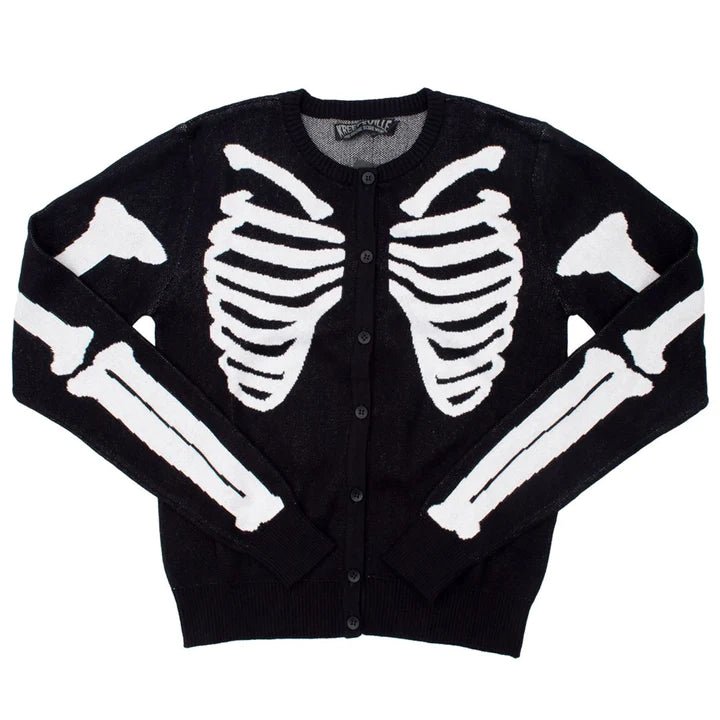 Yru Skeleton Ribcage Bones Cardigan Tops Multicolor | 9601QITLG