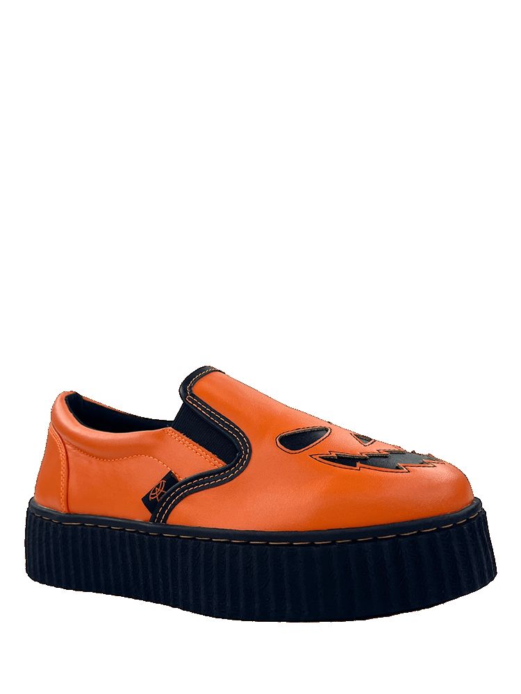 Yru Slypt Scary Jackolantern Flats Orange / Black | 5781BKQLW