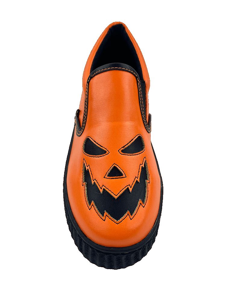 Yru Slypt Scary Jackolantern Flats Orange / Black | 5781BKQLW