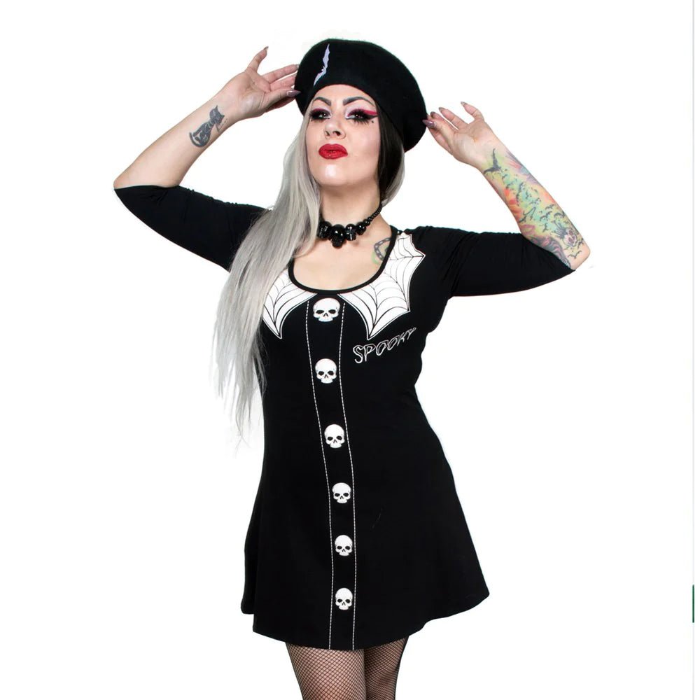 Yru Spooky Girl Flare 3/4 Sleeve Dress Bottoms Multicolor | 1896LDFQY