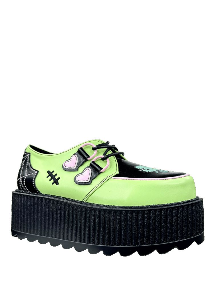 Yru Super Kreep Frankie Hello Kitty Platform Shoes Green / Black | 5937IXFVH