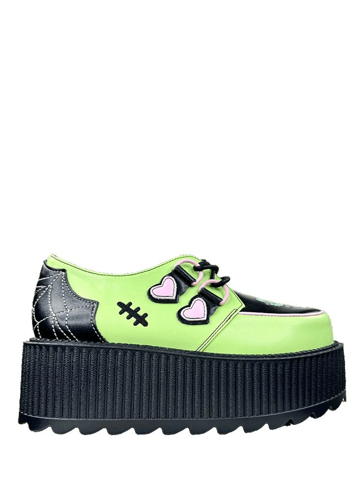 Yru Super Kreep Frankie Hello Kitty Platform Shoes Green / Black | 5937IXFVH