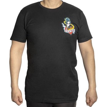 Yru Tattoo Flame Mens T Elvira Black | 1802HROPZ