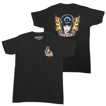 Yru Tattoo Flame Mens T Elvira Black | 1802HROPZ