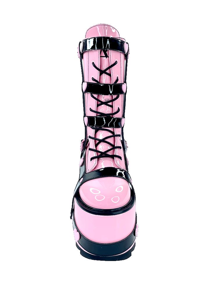 Yru Trance Bndg Heart Platform Shoes Pink / Black | 8420PUNTI