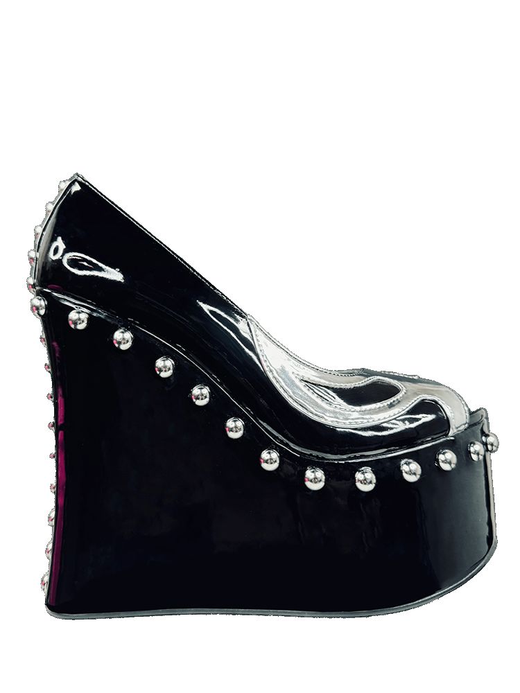 Yru Undead Skelita Heels Black / Silver | 4925DBNOP