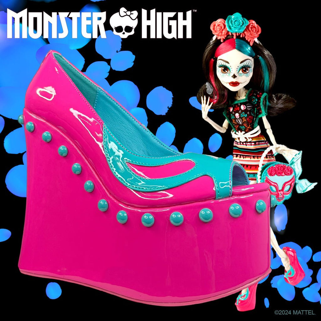 Yru Undead Skelita Heels Pink / Turquoise | 8439IQUWX