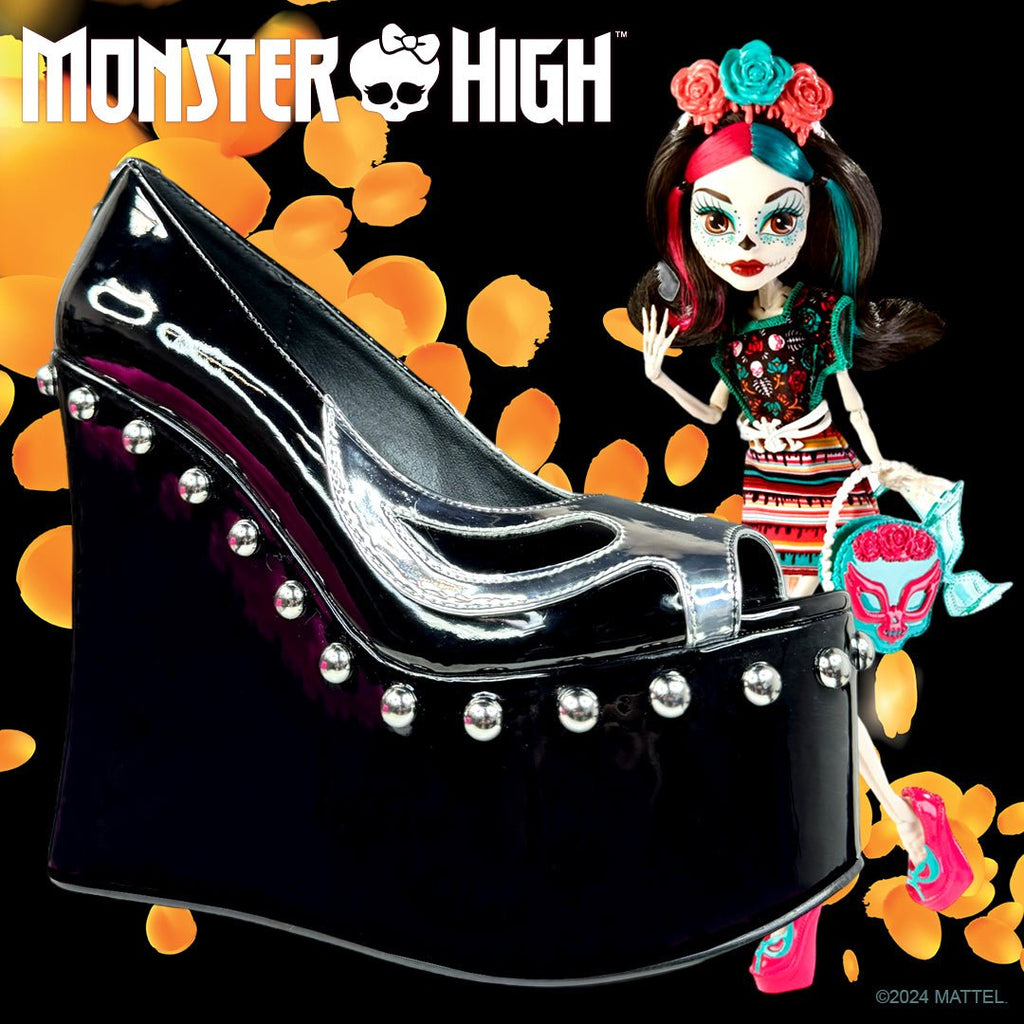 Yru Undead Skelita Platform Shoes Black / Silver | 0831FKQUE