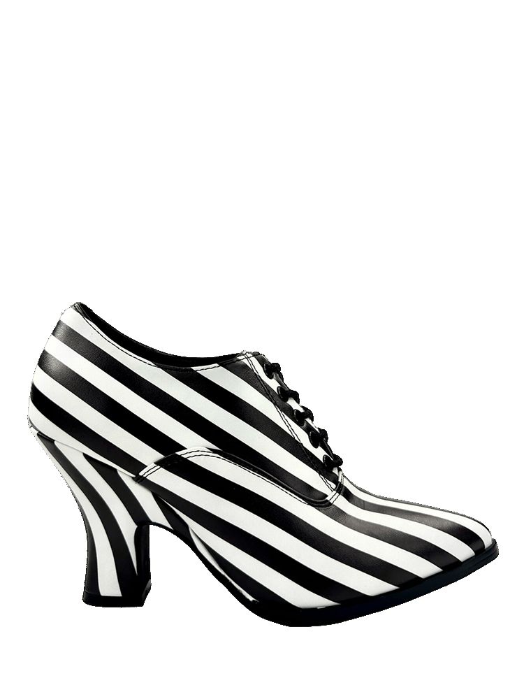 Yru Victoria Stripe Heel Heels Stripes / Black / White | 0968BUANL