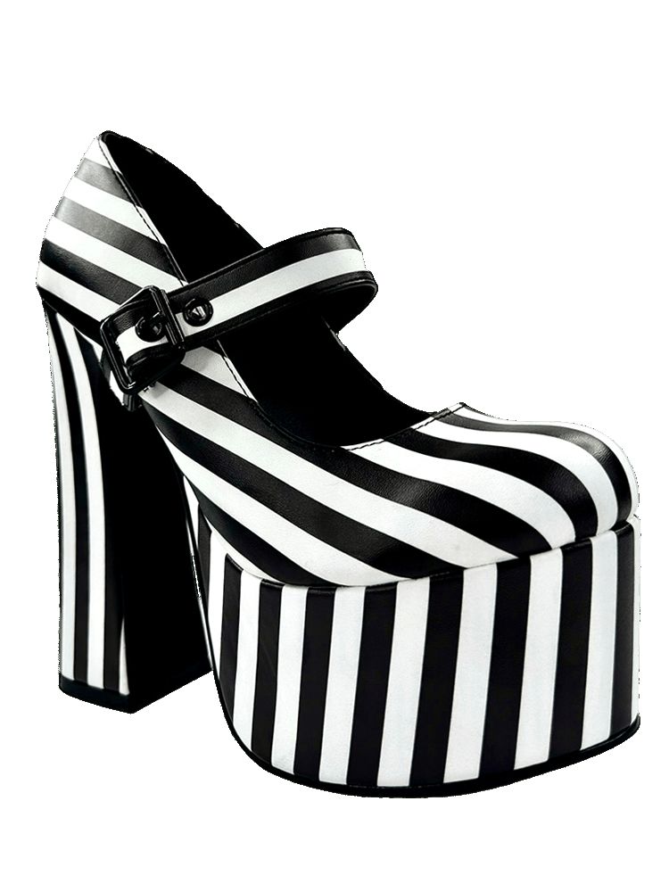 Yru Widow Stripe Heels Stripes / Black / White | 3689NXYOB